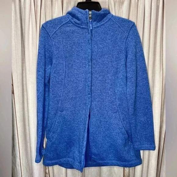Lands’ End Women’s Full Zip Hooded Mid-Weight Sweatshirt Size Medium 10/12 - Picture 5 of 8